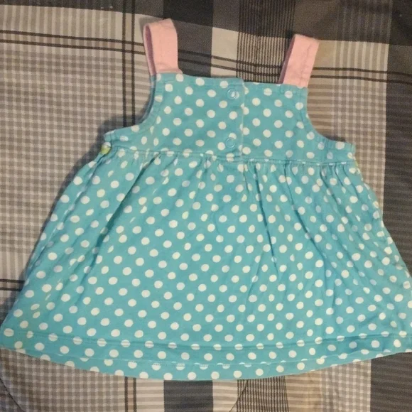 Polka Dot Fish Appliqué Dress - Turquoise & Pink - Picture 6 of 7